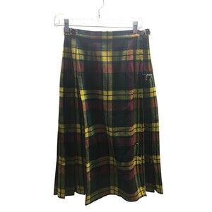 Laird-Portch Wrap Skirt Kilt Women's Size 12 Vintage Pleated Scottish Midi